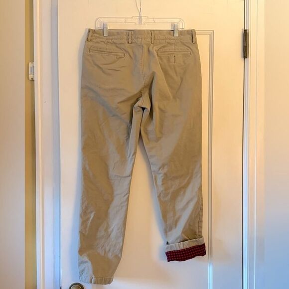 J. Crew 770 Khaki Chino pant w flannel lining 34 x 32 - Picture 2 of 11